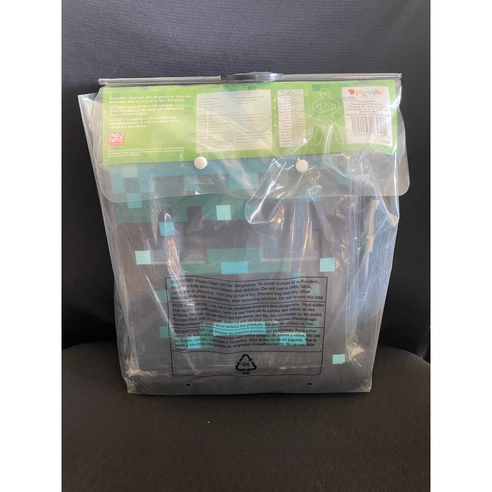 KIDS MINECRAFT WARDEN DELUXE HALLOWEEN COSTUME & MASK SIZE M DG155569K - Picture 2 of 2